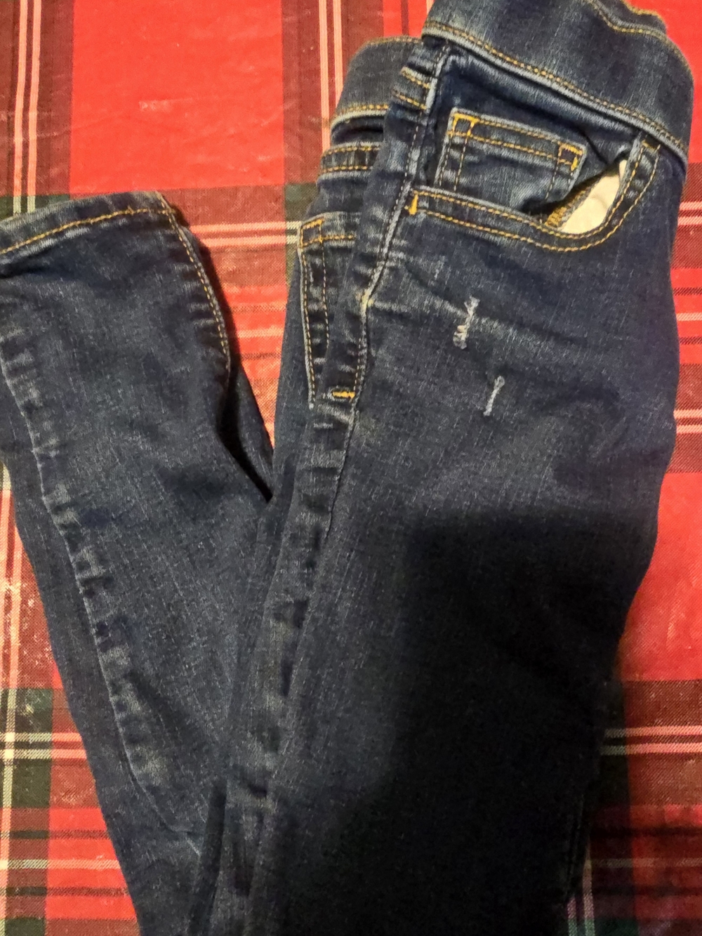 Cat & Jack Dark Blue Distressed Slim Kids Jeggings